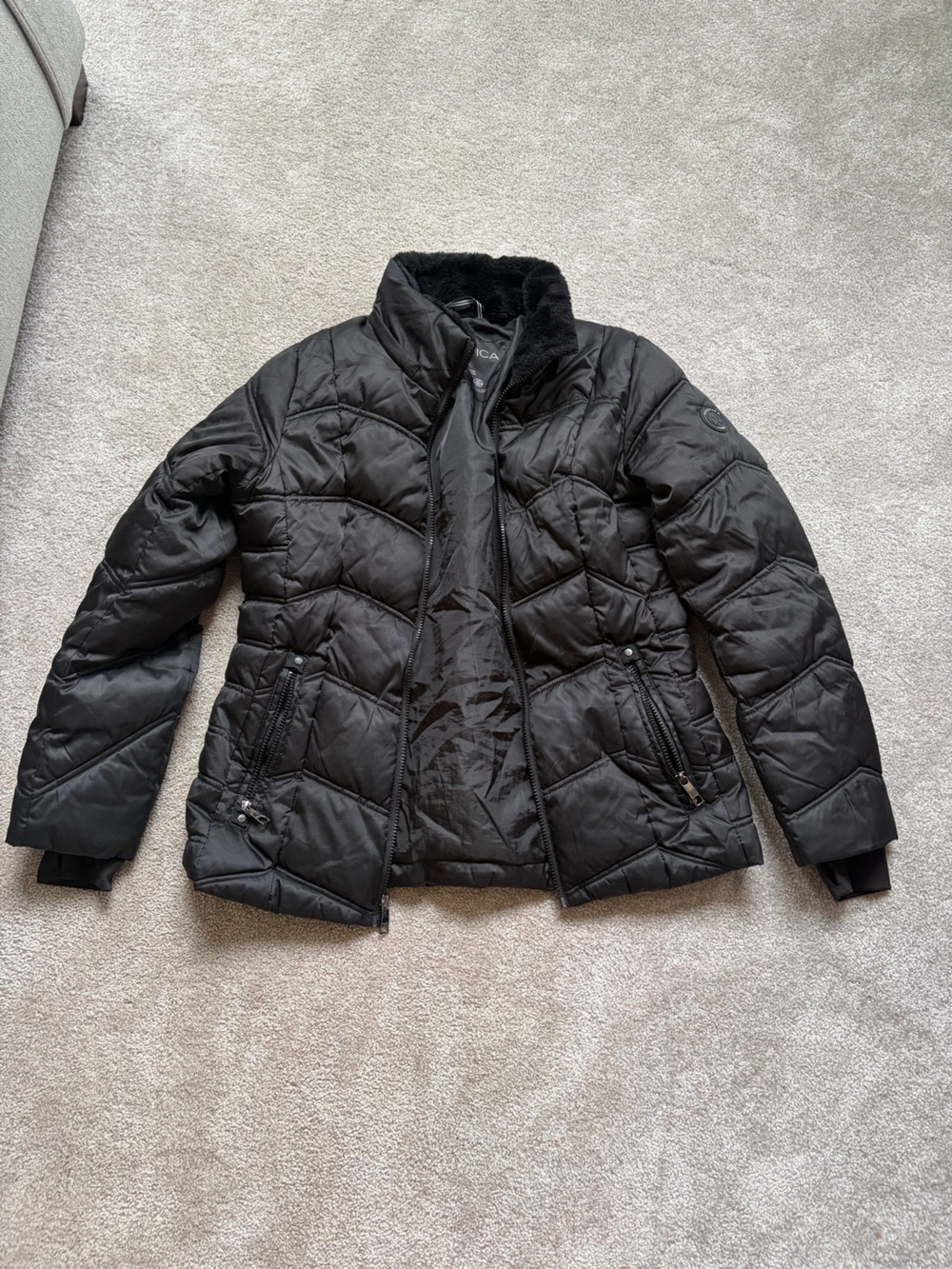 Nautica Black Quilted Puffer Jacket